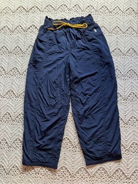 Free People Movement "In The Wild" Navy Nylon Parachute Pants Size XS Fleece
